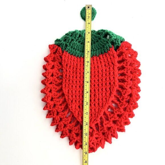 Vintage Strawberry Crochet Hotpad Trivet Vintage Grannycore Cottagecore new‎ - Picture 3 of 4